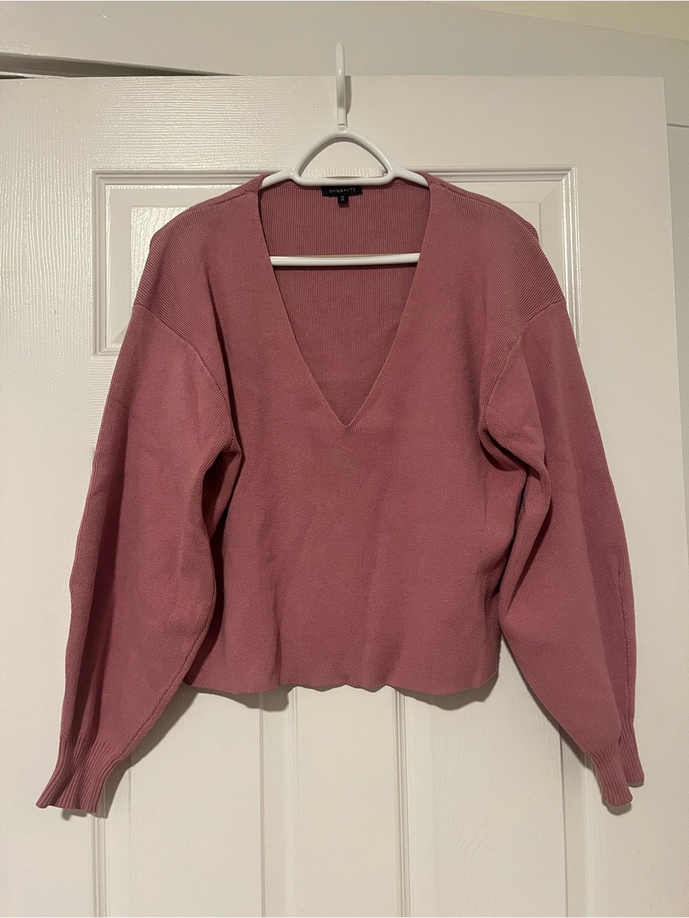 Dynamite Dusty Rose V-Neck Sweater
